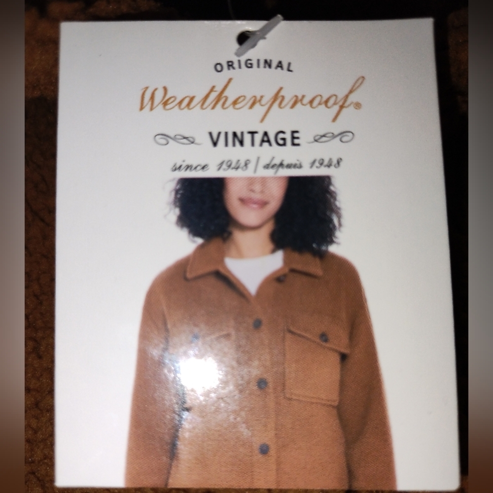 NWT Weatherproof Vintage Fuzzy Fleece Shacket, Jacket, Brown, Size XXL - Picture 3 of 5